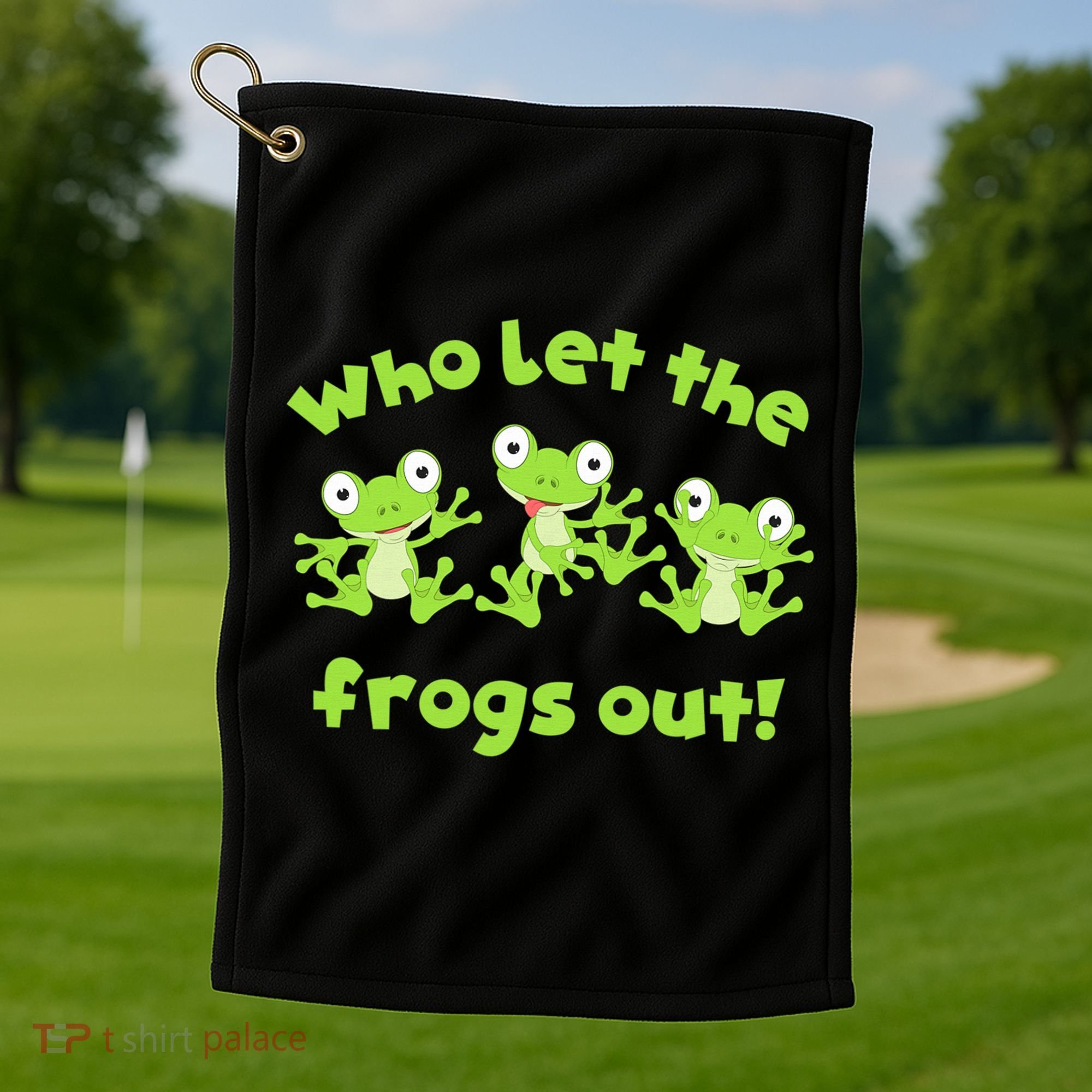 Passover Who Let The Frogs Out Funny Jewish Matzah Golf Towel