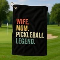 Pickleball Wife Mom Legend Mothers Day Golf Towel thumb 1