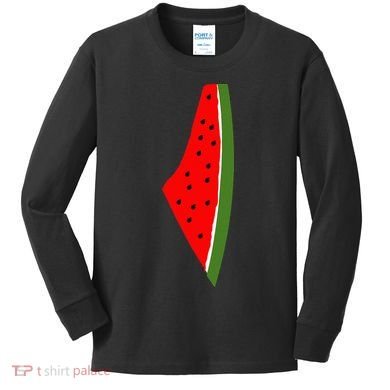 Palestine Watermelon Map Kids Long Sleeve Shirt