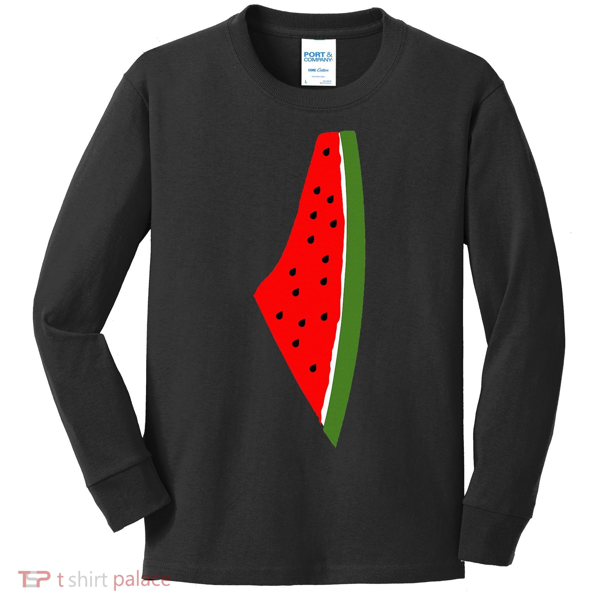 Palestine Watermelon Map Kids Long Sleeve Shirt