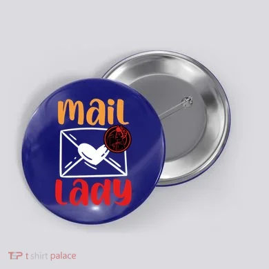 Postal Worker Mailman Mail Lady Cute Gift Button