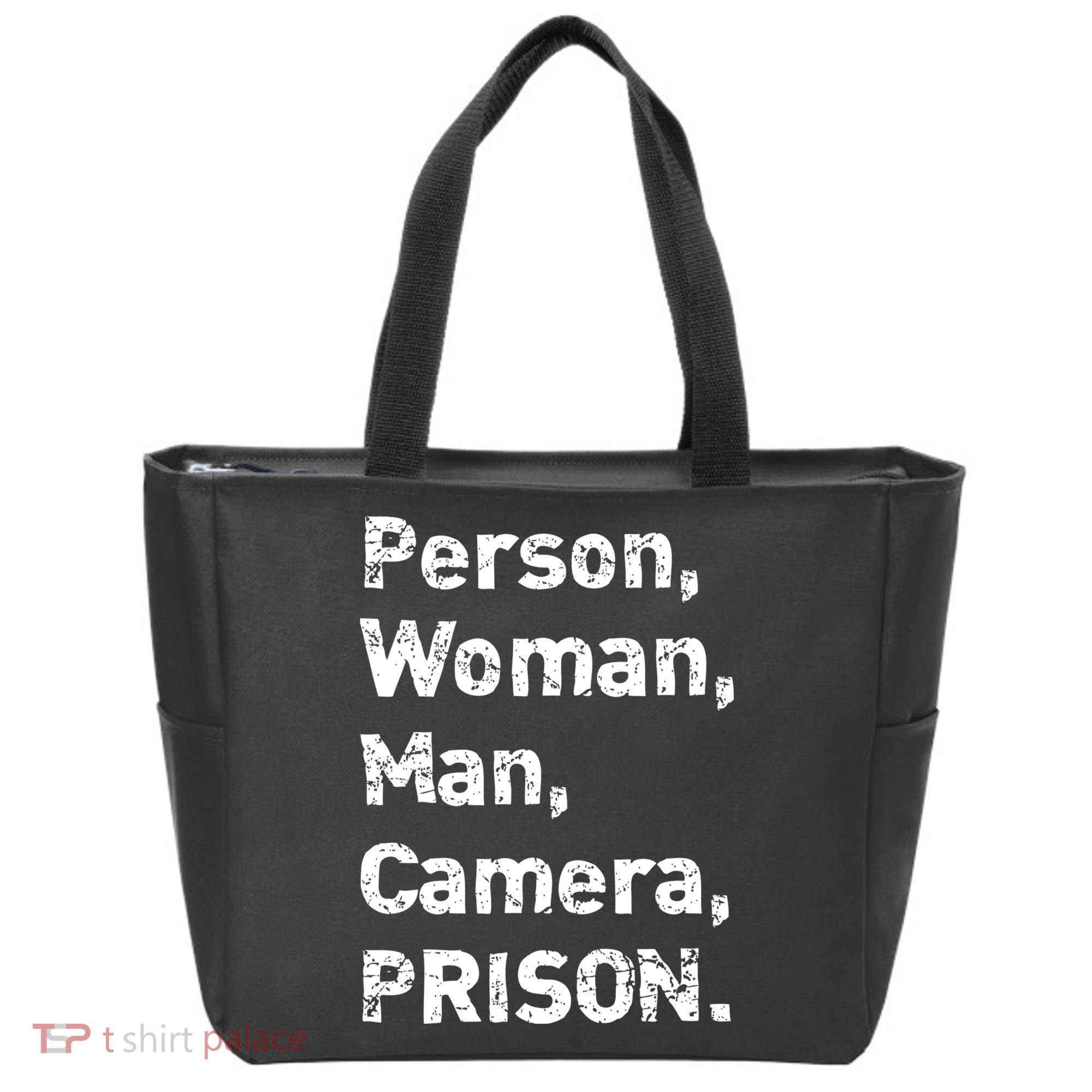 Person, Woman, Man, Camera, PRISON Tote Bag
