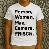 Person, Woman, Man, Camera, PRISON T-Shirt thumb 3