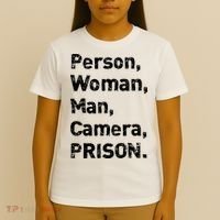 Person, Woman, Man, Camera, PRISON T-Shirt thumb 4