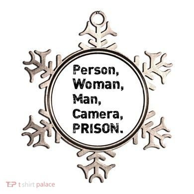 Person, Woman, Man, Camera, PRISON Ornament
