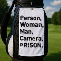 Person, Woman, Man, Camera, PRISON Golf Towel thumb 2