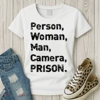 Person, Woman, Man, Camera, PRISON Women's T-Shirt thumb 3