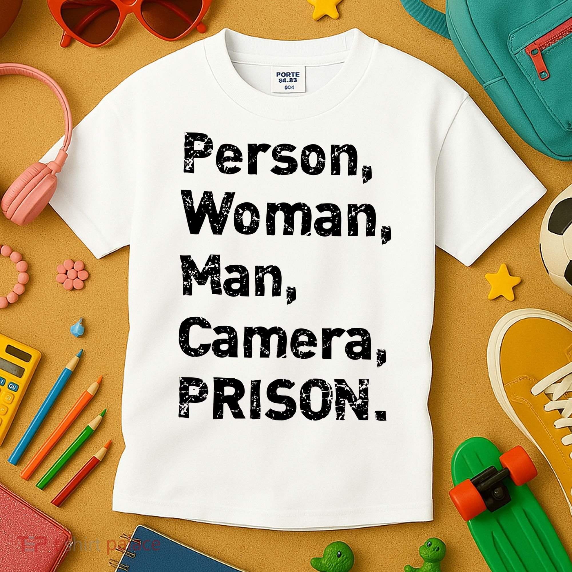 Person, Woman, Man, Camera, PRISON Kids T-Shirt