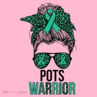 Pots Warrior Messy Bun Pots Awareness Day Pots Fighter Coaster thumb 2