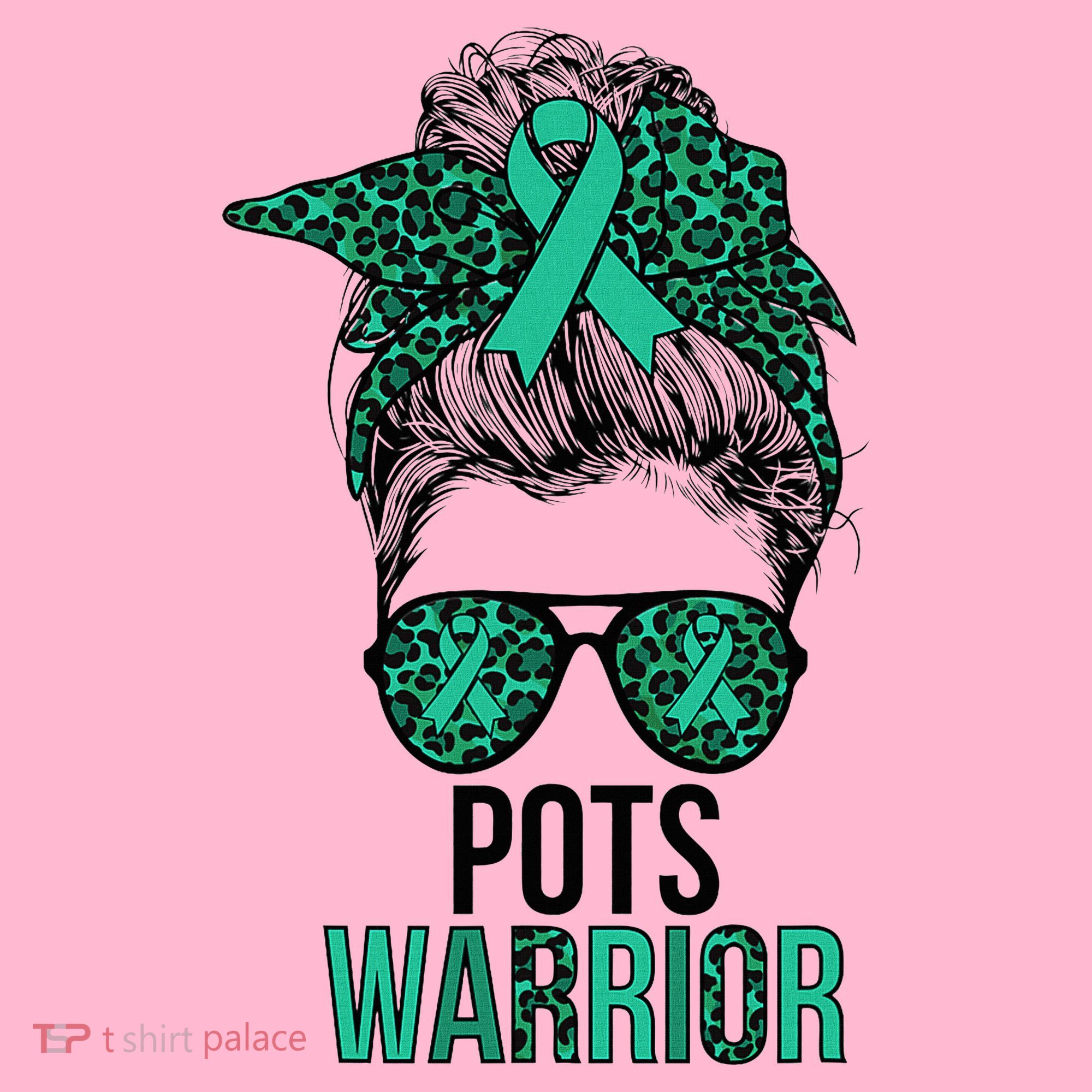 Pots Warrior Messy Bun Pots Awareness Day Pots Fighter Coaster