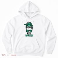 Pots Warrior Messy Bun Pots Awareness Day Pots Fighter Hoodie thumb 0