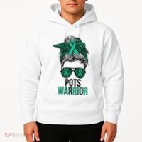 Pots Warrior Messy Bun Pots Awareness Day Pots Fighter Hoodie thumb 2