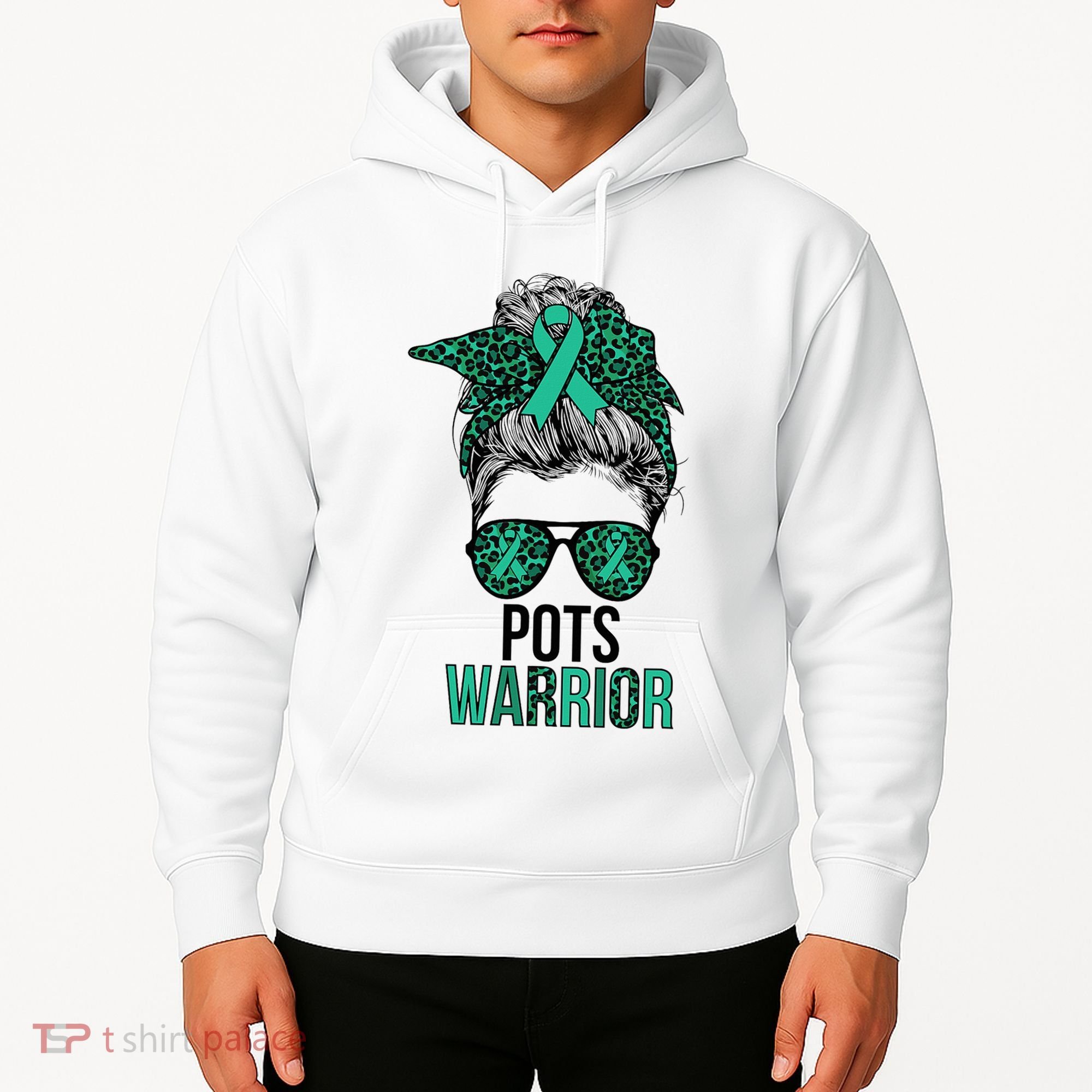 Pots Warrior Messy Bun Pots Awareness Day Pots Fighter Hoodie