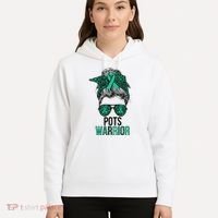 Pots Warrior Messy Bun Pots Awareness Day Pots Fighter Hoodie thumb 5