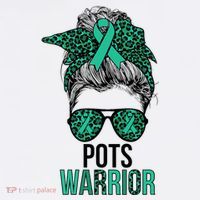 Pots Warrior Messy Bun Pots Awareness Day Pots Fighter Long Sleeve Shirt thumb 2