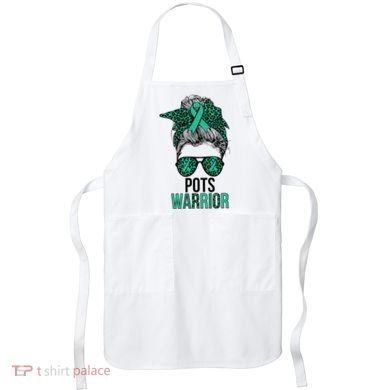 Pots Warrior Messy Bun Pots Awareness Day Pots Fighter Apron