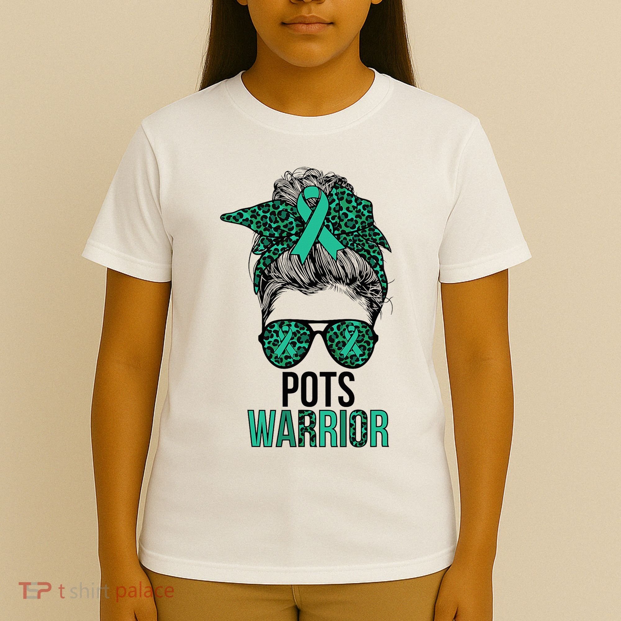 Pots Warrior Messy Bun Pots Awareness Day Pots Fighter T-Shirt
