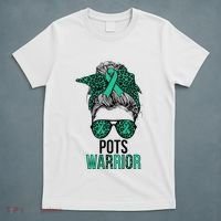 Pots Warrior Messy Bun Pots Awareness Day Pots Fighter T-Shirt thumb 5