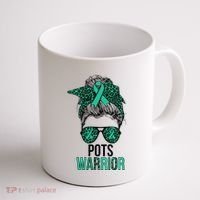 Pots Warrior Messy Bun Pots Awareness Day Pots Fighter Coffee Mug thumb 1