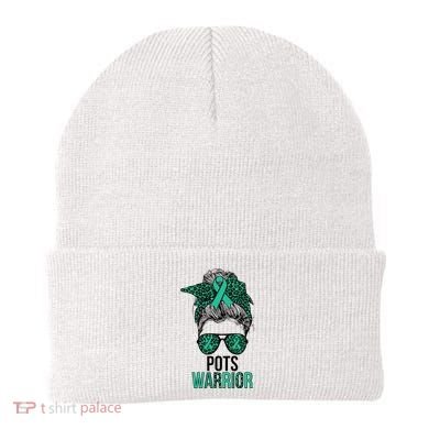 Pots Warrior Messy Bun Pots Awareness Day Pots Fighter Beanie