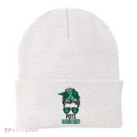 Pots Warrior Messy Bun Pots Awareness Day Pots Fighter Beanie thumb 0