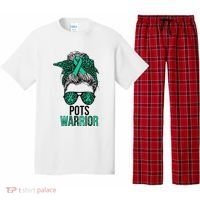Pots Warrior Messy Bun Pots Awareness Day Pots Fighter Pajama Set thumb 0