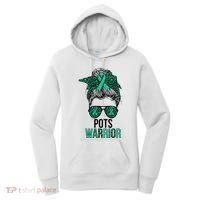 Pots Warrior Messy Bun Pots Awareness Day Pots Fighter Women's Hoodie thumb 0