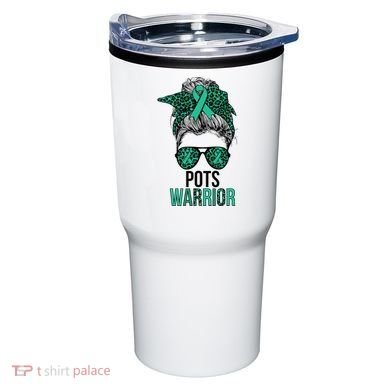 Pots Warrior Messy Bun Pots Awareness Day Pots Fighter Tumbler