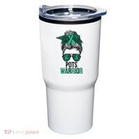 Pots Warrior Messy Bun Pots Awareness Day Pots Fighter Tumbler thumb 0