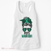 Pots Warrior Messy Bun Pots Awareness Day Pots Fighter Women's Tank Top thumb 0