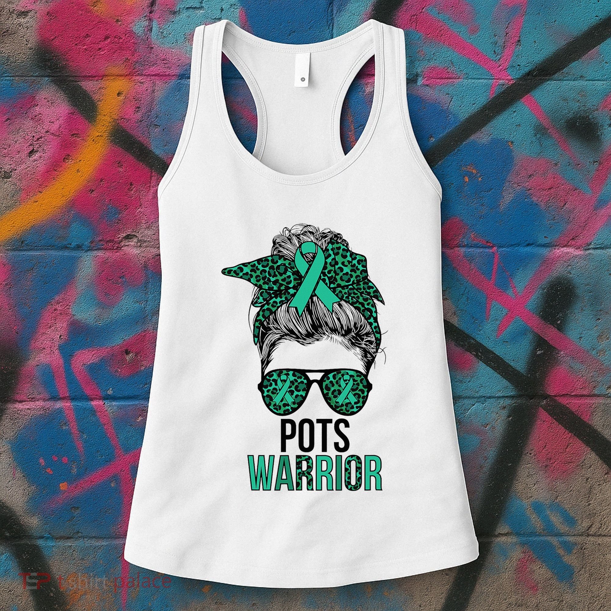 Pots Warrior Messy Bun Pots Awareness Day Pots Fighter Women's Tank Top