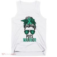 Pots Warrior Messy Bun Pots Awareness Day Pots Fighter Tank Top thumb 0
