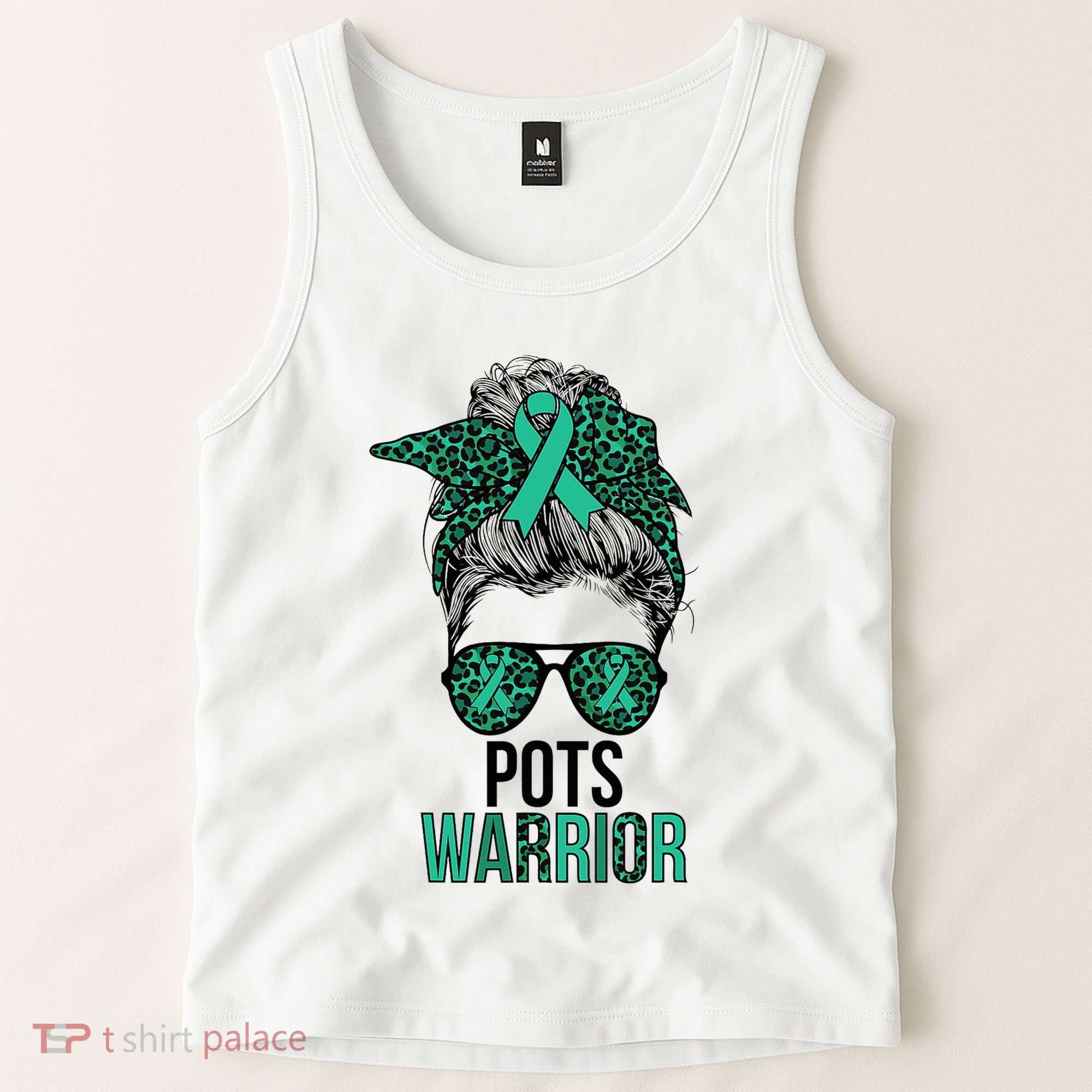 Pots Warrior Messy Bun Pots Awareness Day Pots Fighter Tank Top