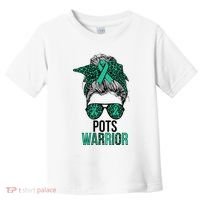 Pots Warrior Messy Bun Pots Awareness Day Pots Fighter Toddler T-Shirt thumb 0