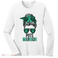 Pots Warrior Messy Bun Pots Awareness Day Pots Fighter Women's Long Sleeve Shirt thumb 0