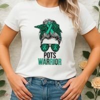 Pots Warrior Messy Bun Pots Awareness Day Pots Fighter Women's T-Shirt thumb 2