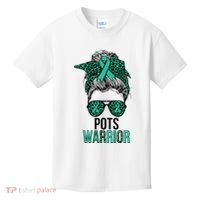 Pots Warrior Messy Bun Pots Awareness Day Pots Fighter Kids T-Shirt thumb 0