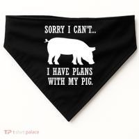 Plans With My Pig Ironic Farmer Pork Gift USA-Made Doggie Bandana thumb 0