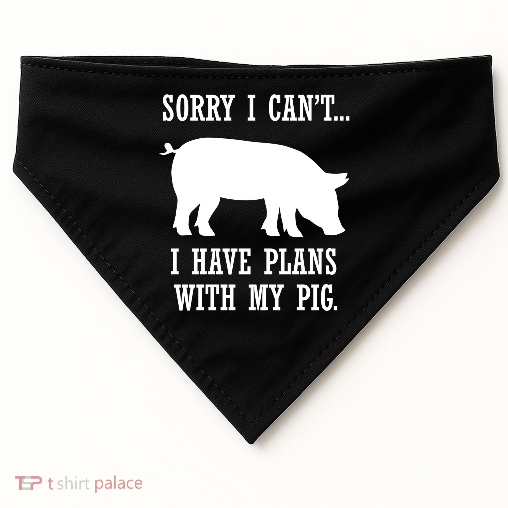 Plans With My Pig Ironic Farmer Pork Gift USA-Made Doggie Bandana