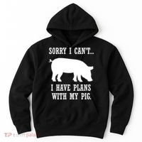 Plans With My Pig Ironic Farmer Pork Gift Hoodie thumb 0