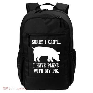 Plans With My Pig Ironic Farmer Pork Gift Backpack