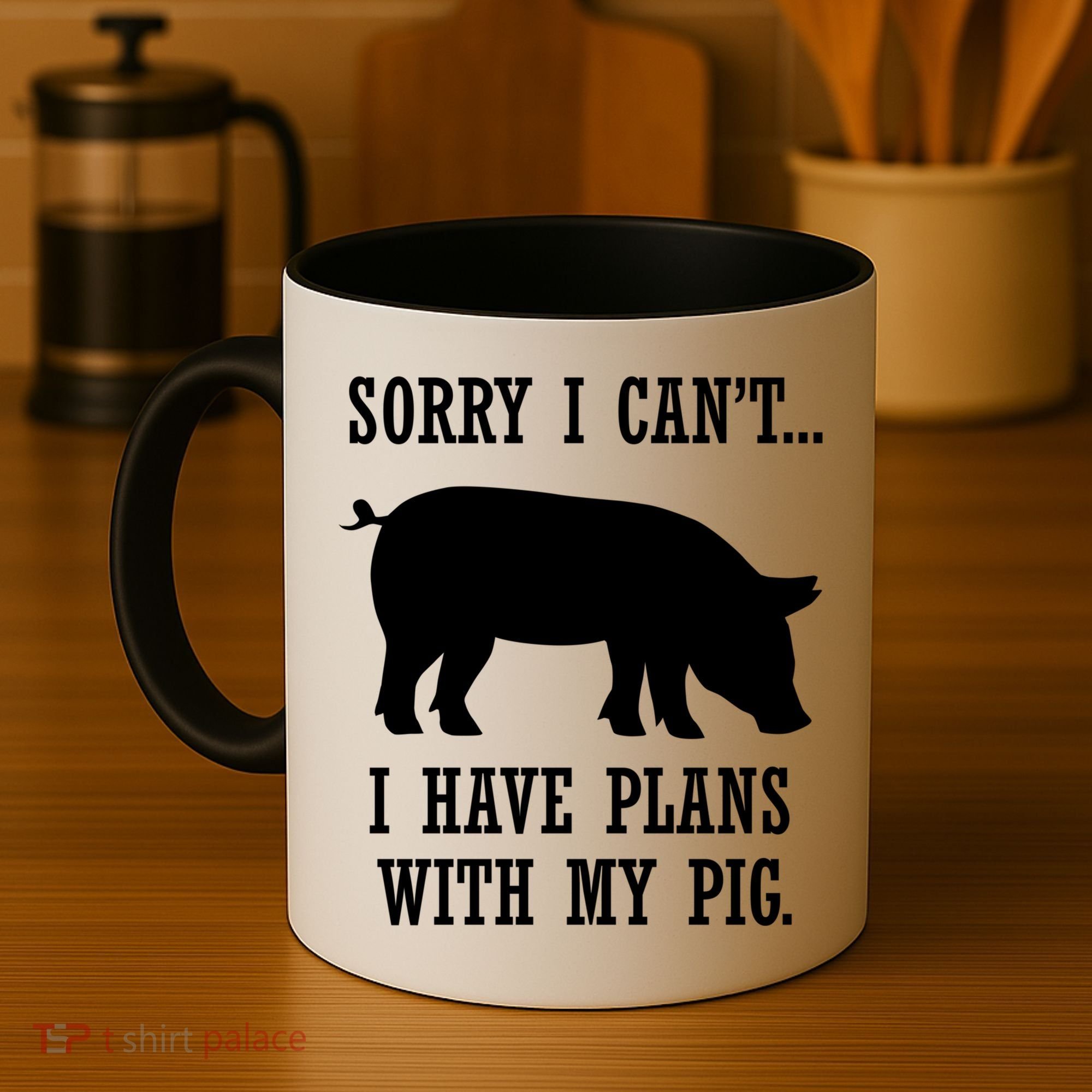 Plans With My Pig Ironic Farmer Pork Gift Coffee Mug