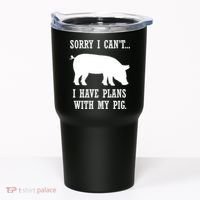 Plans With My Pig Ironic Farmer Pork Gift Tumbler thumb 0