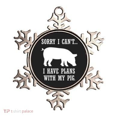Plans With My Pig Ironic Farmer Pork Gift Ornament