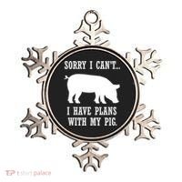 Plans With My Pig Ironic Farmer Pork Gift Ornament thumb 0