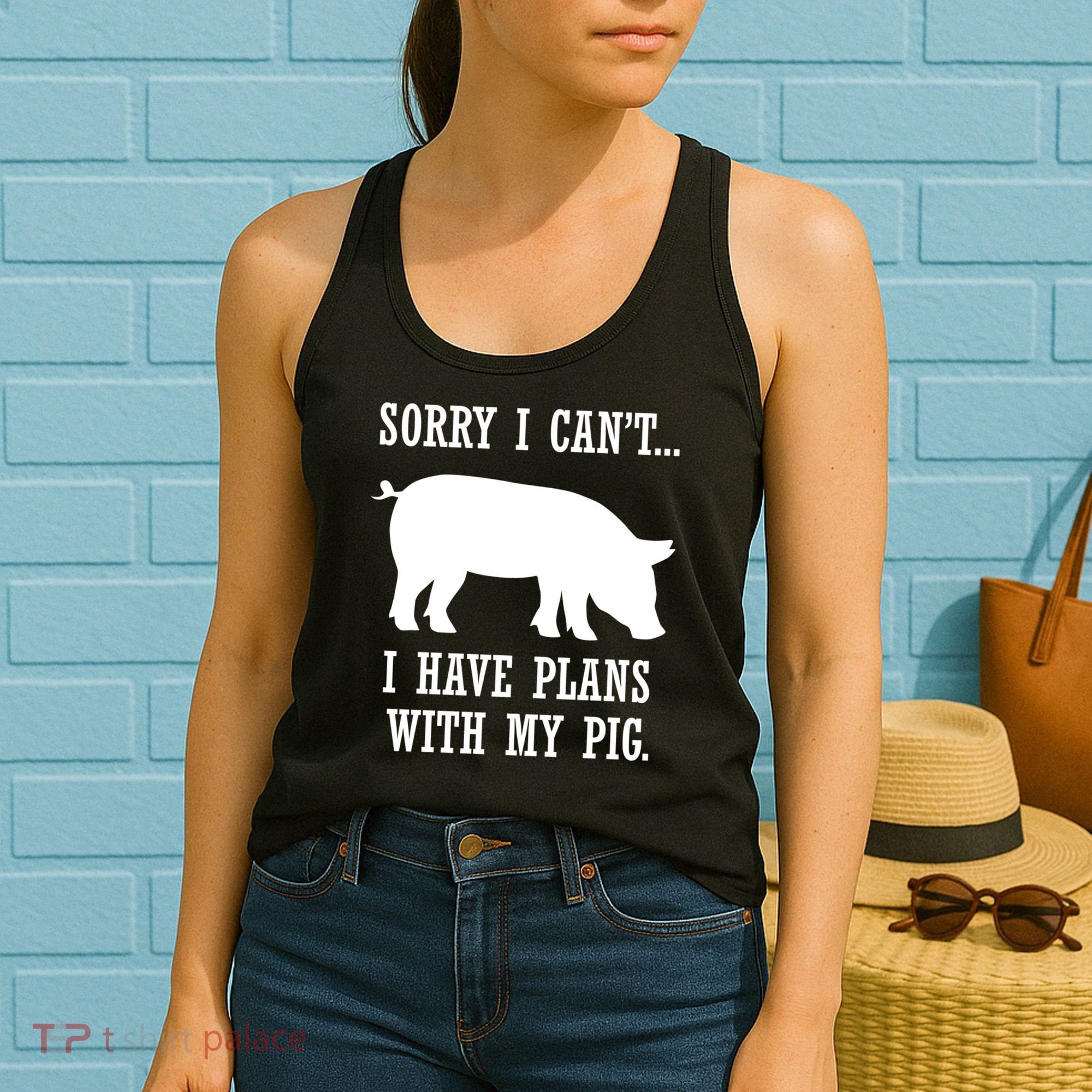 Plans With My Pig Ironic Farmer Pork Gift Women's Tank Top