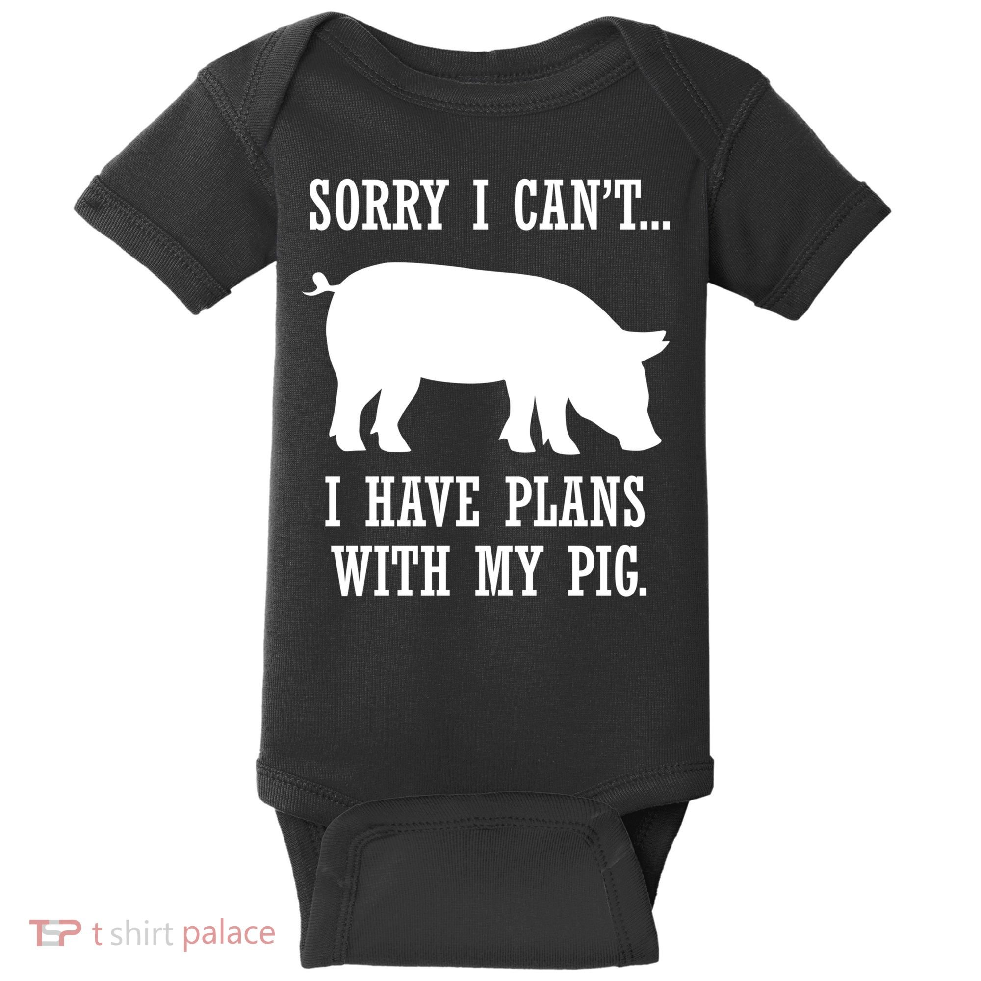Plans With My Pig Ironic Farmer Pork Gift Baby Bodysuit