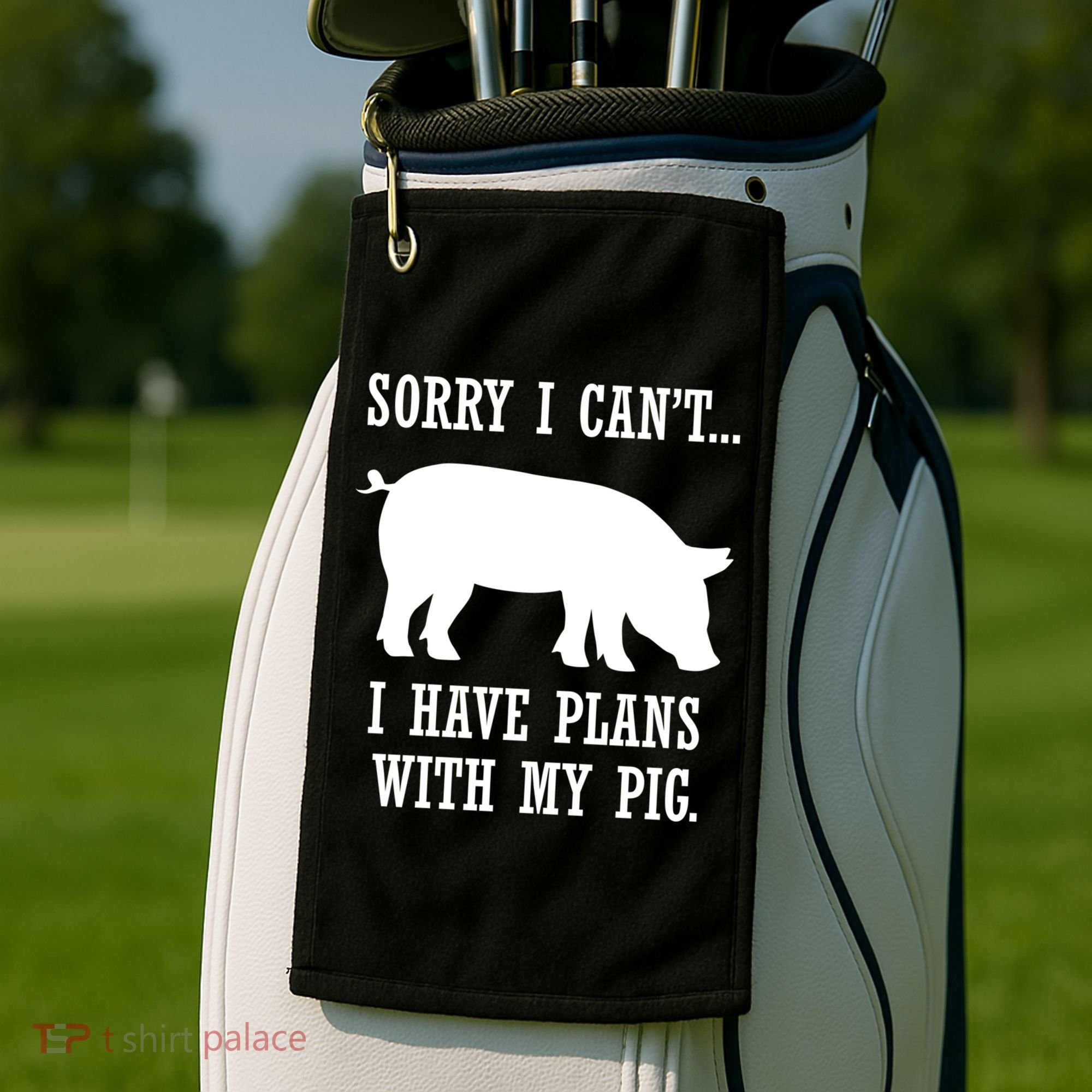 Plans With My Pig Ironic Farmer Pork Gift Golf Towel