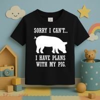 Plans With My Pig Ironic Farmer Pork Gift Toddler T-Shirt thumb 3