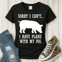 Plans With My Pig Ironic Farmer Pork Gift Women's T-Shirt thumb 3